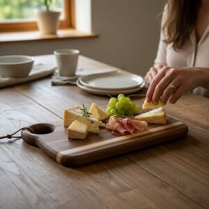 The Spring Shop Charcuterie Board Acacia Wood 12in Brown New Small Rustic